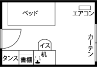 Aタイプ「ベーシックルーム」の間取り図